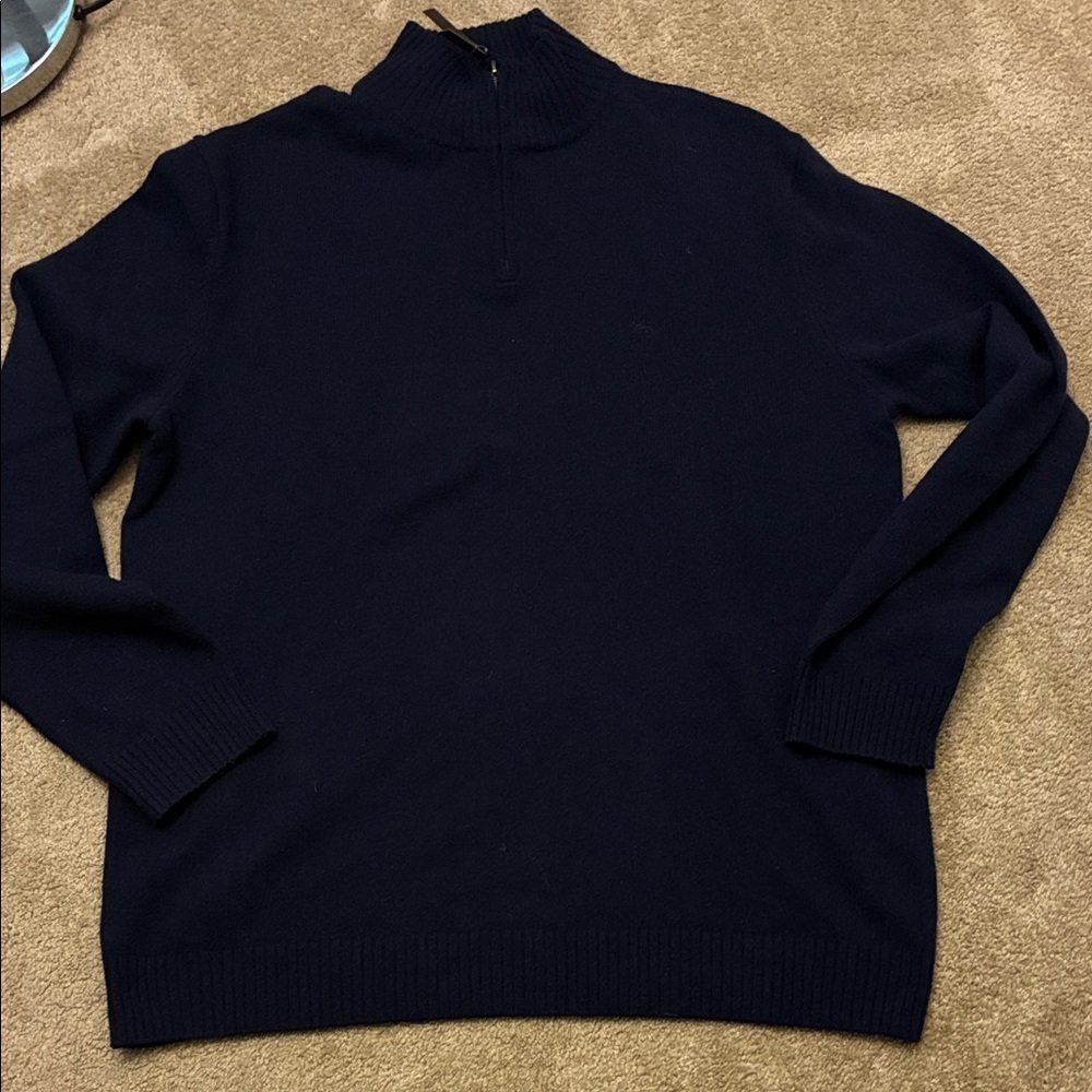 Rodd & Gunn Men's Navy Zip-Up Sweater Lambs Wool size 2XL